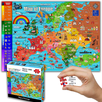 Ein guter Preis. Farbe Europa Karte 1000 Stück Papier Puzzle für Kinder 12+ Jugendliche Erwachsene Familien Online