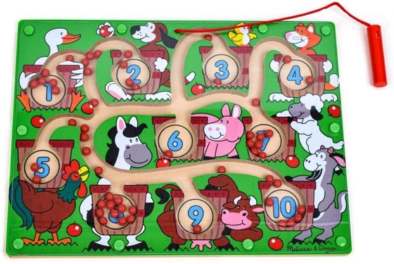 Ein guter Preis. Kinderholz Nummer Magnet Puzzle Labyrinth Spielzeug Perlen Brettspiel Online