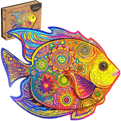 Ein guter Preis. Umweltfreundliche Zaubertiere Holz Puzzles Leuchtende Fische Online