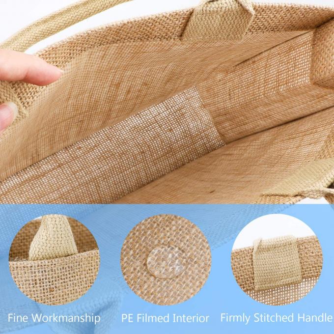 Persönliche Burlap Tote Jute Taschen Custom Printing Weihnachten mit Griff 1