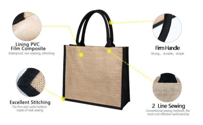 Jute-Tote-Taschen mit Laminat und Muster 2