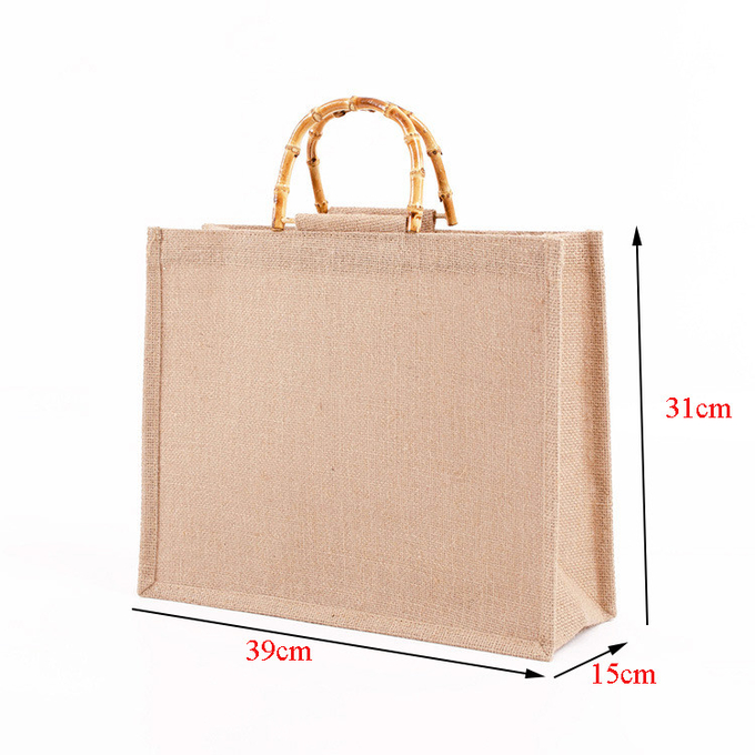 Naturhandgefertigte Jute-Taschen Tote Öko-freundliche hessische Einkaufstüten 1