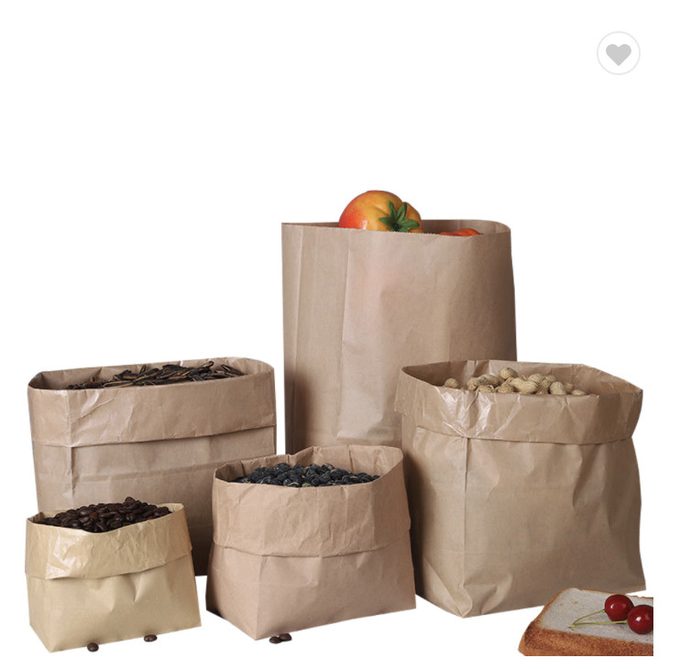 ISO9001 Fettdichte Papiertüten für Sandwichbrot Braun Weiß 0
