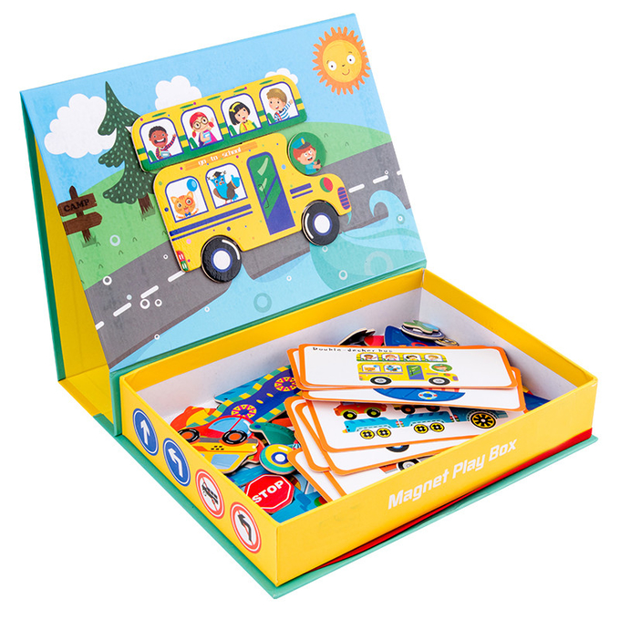 OEM Bildungsmagnet Puzzle Box Verkehrsthema für 2-Jährige Kinder 2