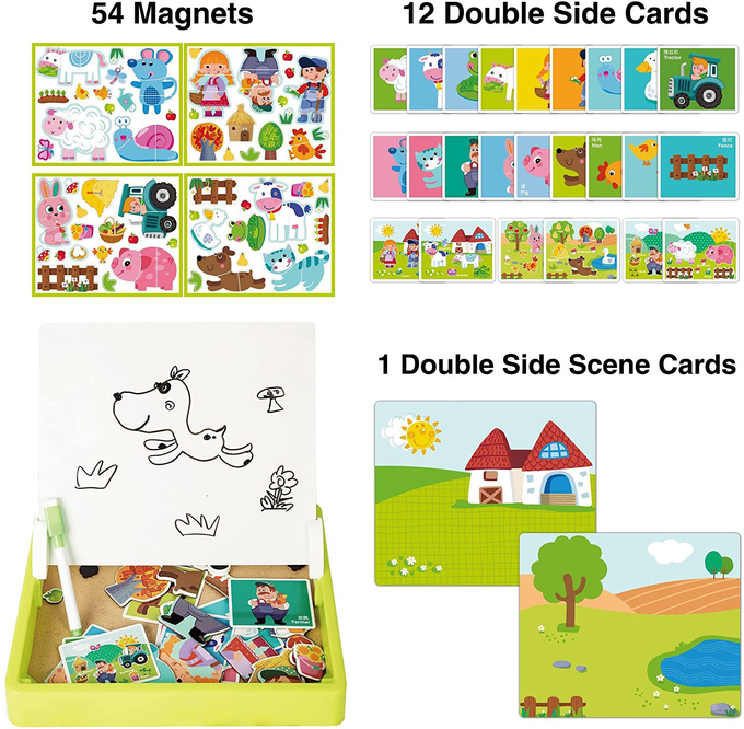 Anpassungen für Kinder Holz Magnet Puzzles Lernspielzeug für 4 Jahre 65 Stück 0