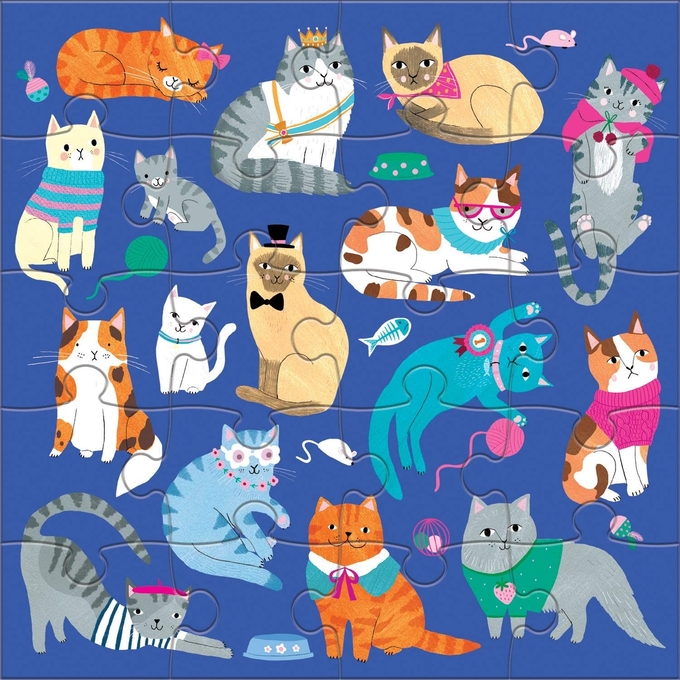 Katzen Hunde Magnetische Puzzle 6,5 x 6,5 " Mehrfarbig 1