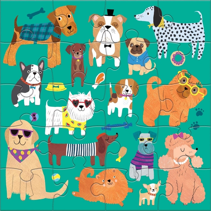 Katzen Hunde Magnetische Puzzle 6,5 x 6,5 " Mehrfarbig 2